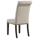 Alana Upholstered Dining Side Chair Beige Smokey Black (Set of 2)