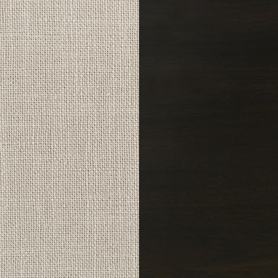 Alana Upholstered Dining Side Chair Beige Smokey Black (Set of 2)