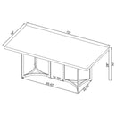 Sterling 72-inch Rectangular Dining Table Grey Faux Marble