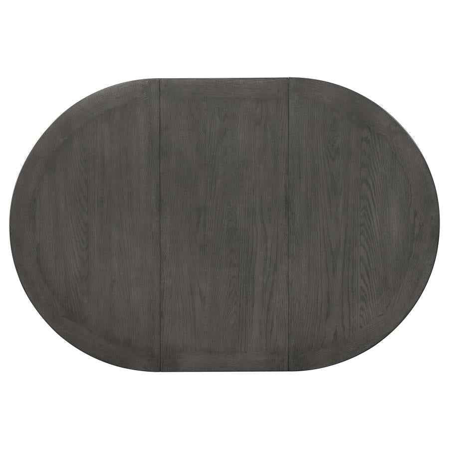 Lavon 5-piece Oval Extension Leaf Dining Set Medium Grey