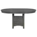Lavon Oval 60-inch Wood Extension Leaf Dining Table Medium Grey