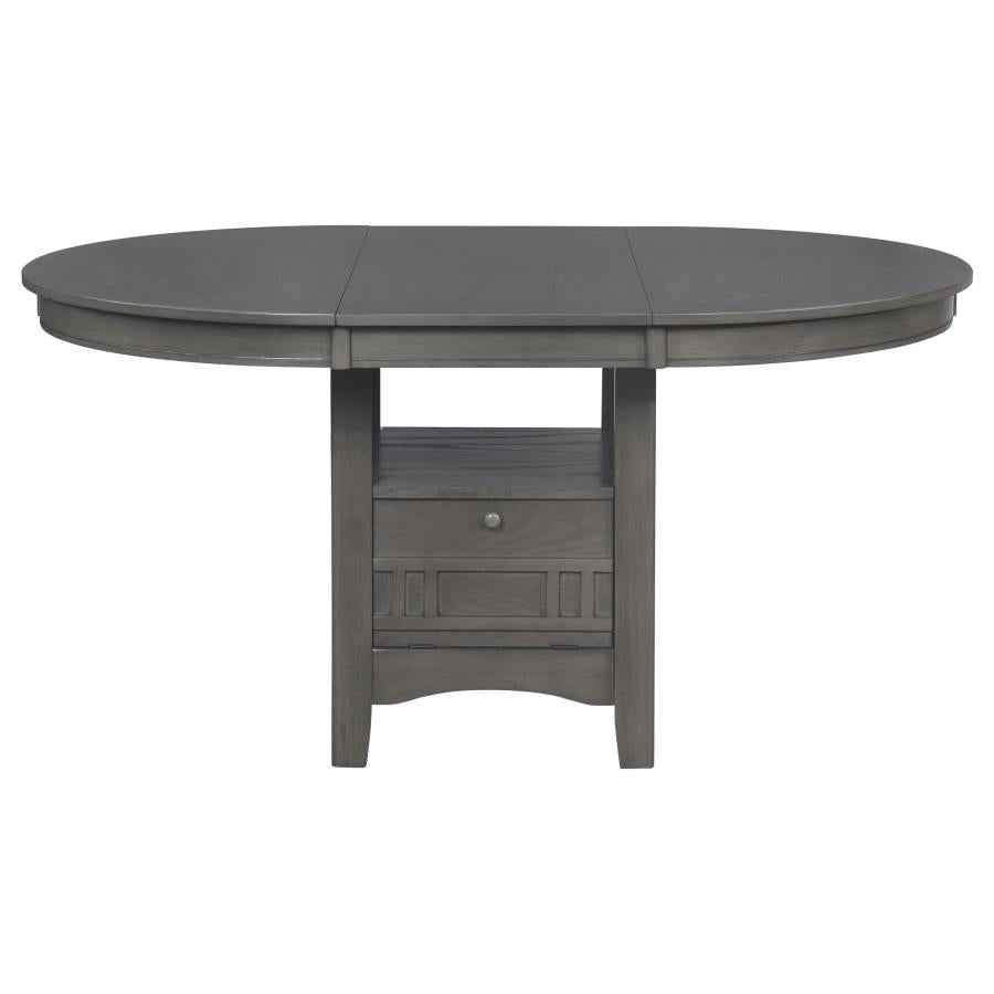 Lavon Oval 60-inch Wood Extension Leaf Dining Table Medium Grey
