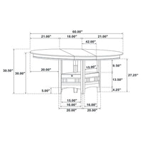 Lavon Oval 60-inch Wood Extension Leaf Dining Table Medium Grey