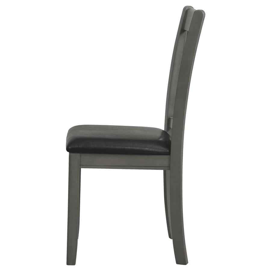 Lavon Wood Dining Side Chair Black and  Medium Grey (Set of 2)