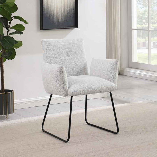 Ackland Upholstered Dining Arm Chair Light Grey (Set of 2)