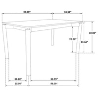 Parkridge 59-inch Rectangular Dining Table Natural Walnut