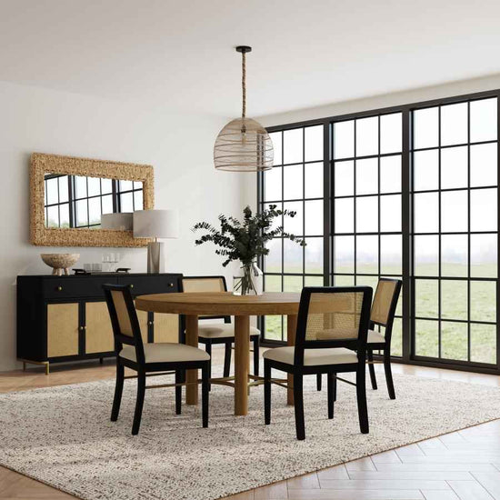 Arini 5-piece Round Dining Table Set Sand Wash and Black