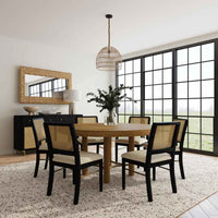 Arini 7-piece Round Dining Table Set Sand Wash and Black - Home & Sleep Outlet
