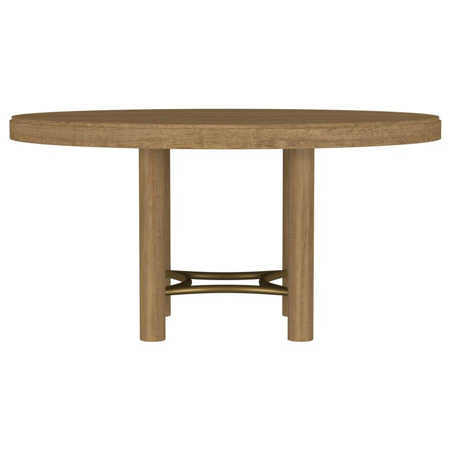 Arini 7-piece Round Dining Table Set Sand Wash and Black