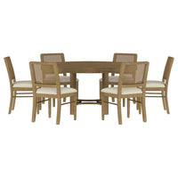 Arini 7-piece Round Dining Room Table Set Sand Wash - Home & Sleep Outlet