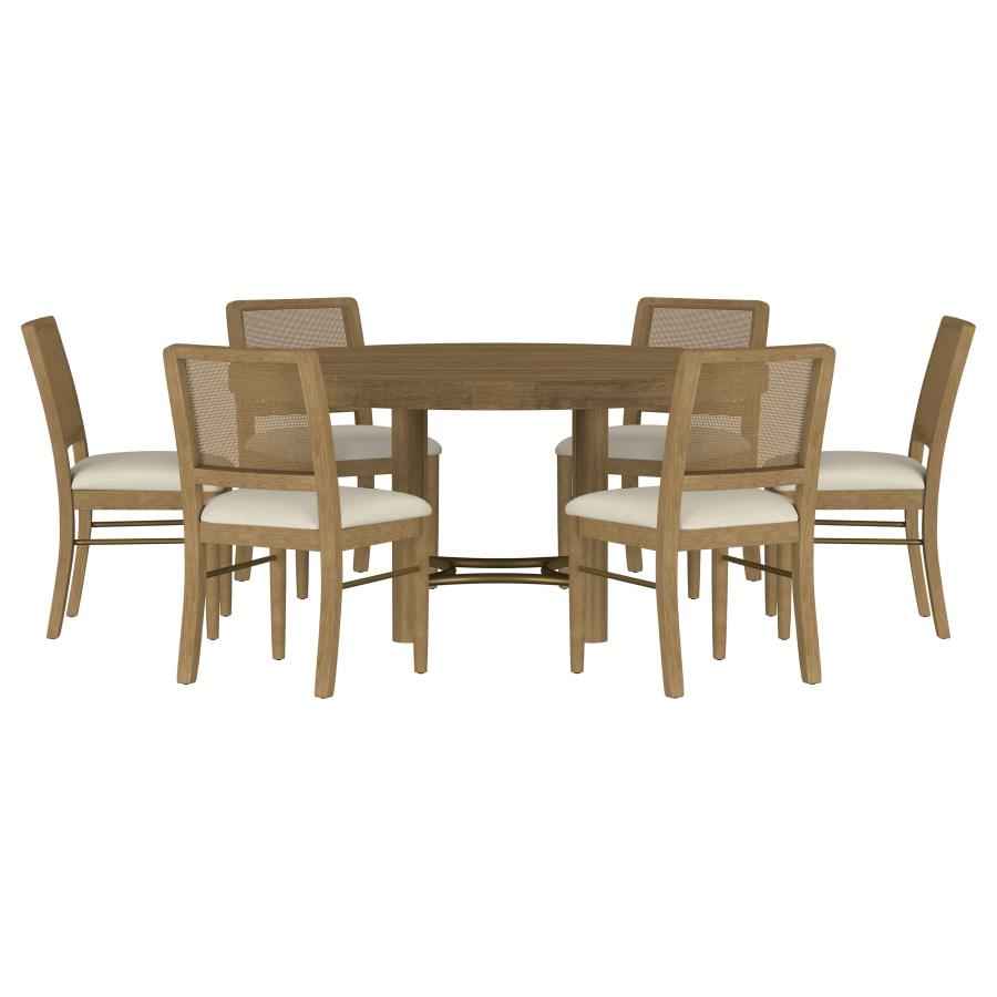 Arini 7-piece Round Dining Room Table Set Sand Wash - Home & Sleep Outlet