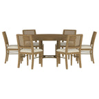 Arini 7-piece Round Dining Room Table Set Sand Wash