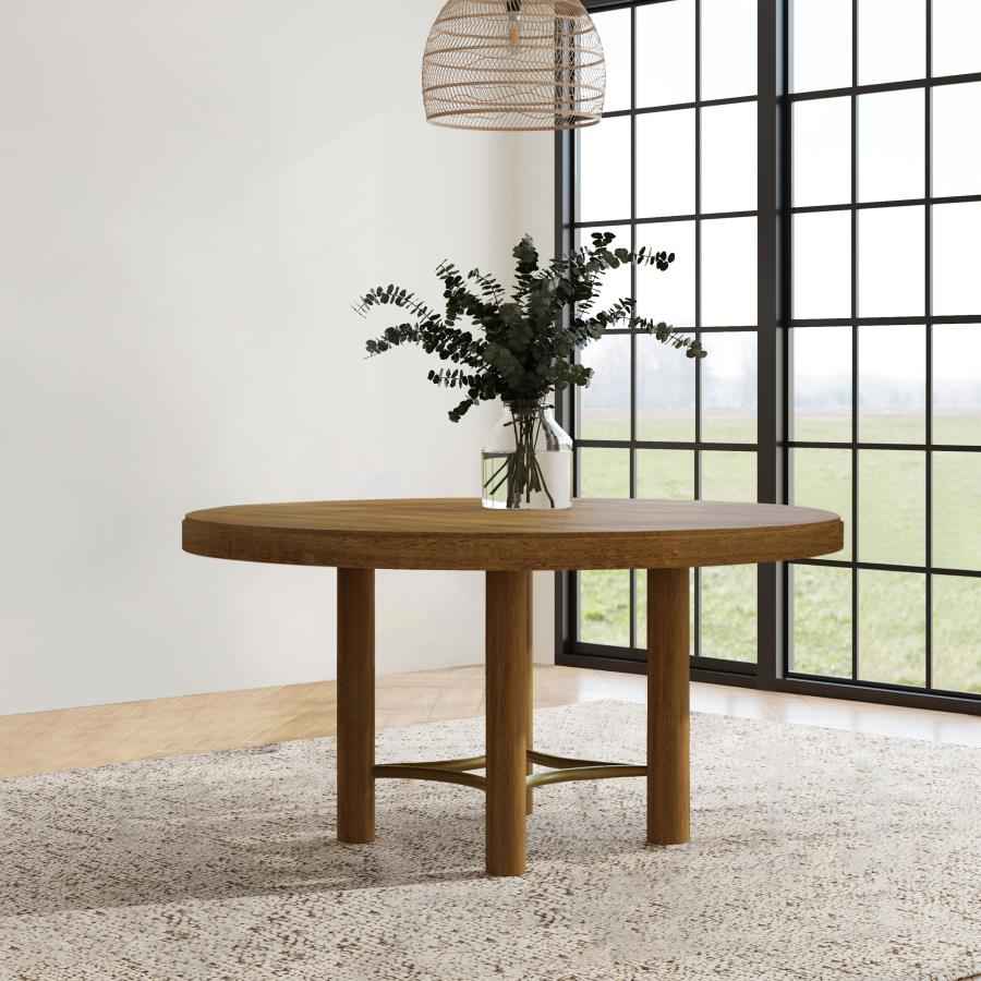 Arini 60-inch Round Wood Dining Room Table Sand Wash - Home & Sleep Outlet