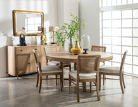 Arini 60-inch Round Wood Dining Room Table Sand Wash - Home & Sleep Outlet