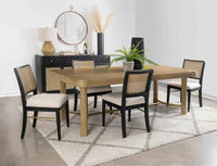 Arini 5-piece Extension Leaf Dining Table Set Sand Wash and Black - Home & Sleep Outlet