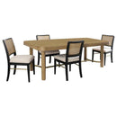 Arini 5-piece Extension Leaf Dining Table Set Sand Wash and Black - Home & Sleep Outlet
