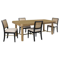 Arini 5-piece Extension Leaf Dining Table Set Sand Wash and Black - Home & Sleep Outlet