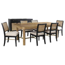Arini 7-piece Extension Leaf Dining Table Set Sand Wash and Black - Home & Sleep Outlet