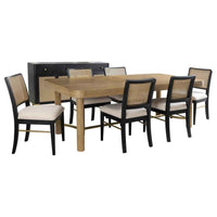 Arini 7-piece Extension Leaf Dining Table Set Sand Wash and Black - Home & Sleep Outlet