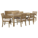 Arini 7-piece Extension Leaf Dining Table Set Sand Wash - Home & Sleep Outlet