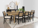 Arini 9-piece Extension Leaf Dining Table Set Sand Wash and Black - Home & Sleep Outlet