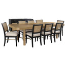 Arini 9-piece Extension Leaf Dining Table Set Sand Wash and Black - Home & Sleep Outlet