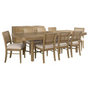 Arini 9-piece Extension Leaf Dining Table Set Sand Wash - Home & Sleep Outlet