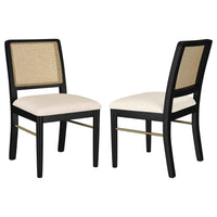 Arini Rattan Cane Dining Side Chair Black (Set of 2) - Home & Sleep Outlet
