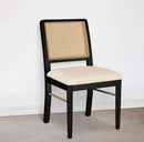 Arini Rattan Cane Dining Side Chair Black (Set of 2) - Home & Sleep Outlet