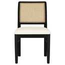 Arini Rattan Cane Dining Side Chair Black (Set of 2) - Home & Sleep Outlet