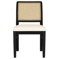 Arini Rattan Cane Dining Side Chair Black (Set of 2) - Home & Sleep Outlet