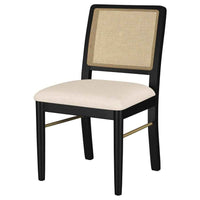 Arini Rattan Cane Dining Side Chair Black (Set of 2) - Home & Sleep Outlet