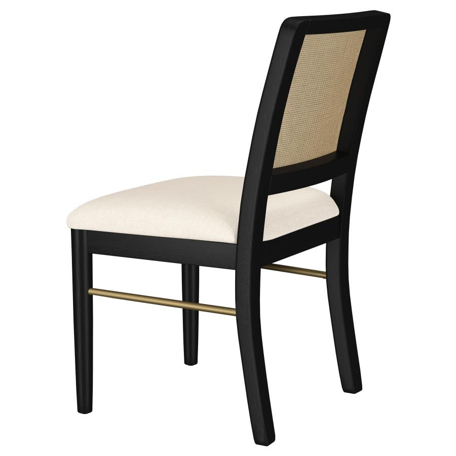 Arini Rattan Cane Dining Side Chair Black (Set of 2) - Home & Sleep Outlet