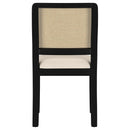 Arini Rattan Cane Dining Side Chair Black (Set of 2) - Home & Sleep Outlet
