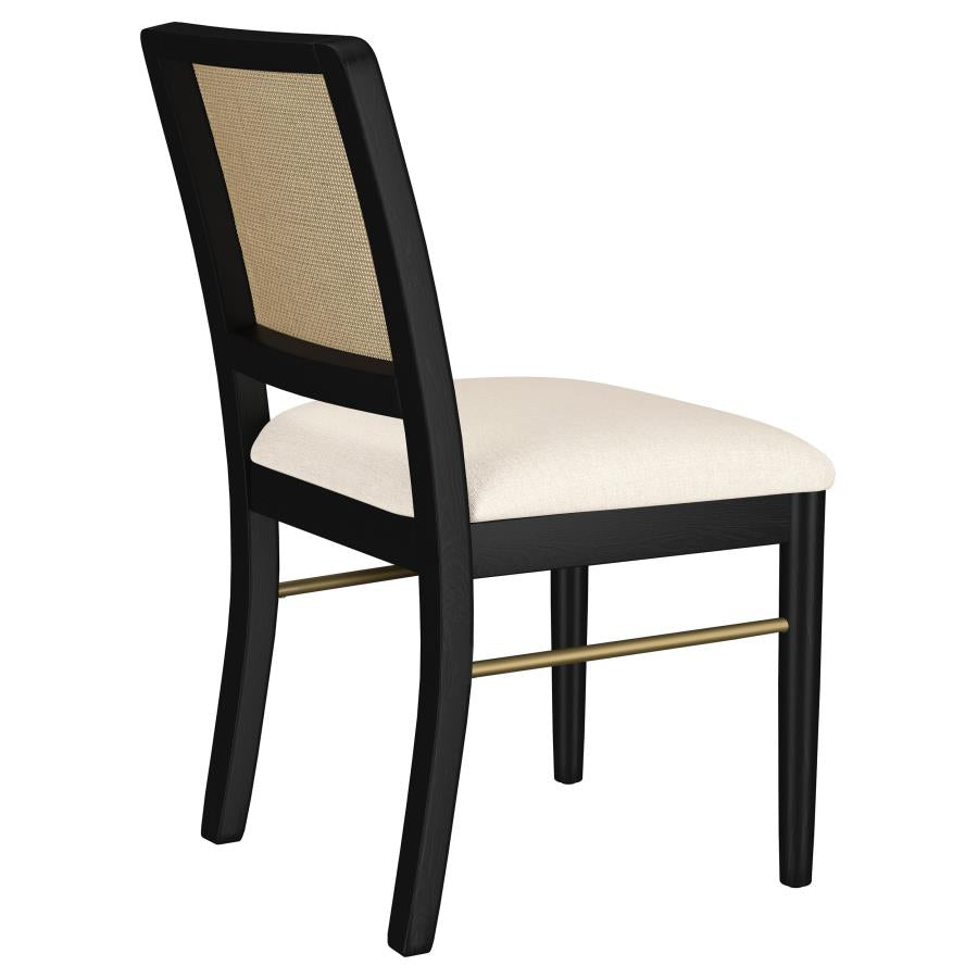 Arini Rattan Cane Dining Side Chair Black (Set of 2) - Home & Sleep Outlet