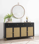 Arini 2-drawer Cane Door Dining Sideboard Server Black - Home & Sleep Outlet