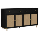 Arini 2-drawer Cane Door Dining Sideboard Server Black - Home & Sleep Outlet