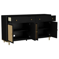 Arini 2-drawer Cane Door Dining Sideboard Server Black - Home & Sleep Outlet