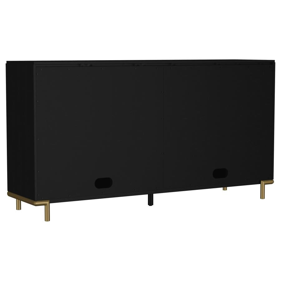 Arini 2-drawer Cane Door Dining Sideboard Server Black - Home & Sleep Outlet