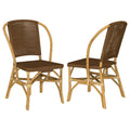 Home & Sleep Outlet - Lexley Woven Rattan Dining Side Chair Brown (Set of 2)