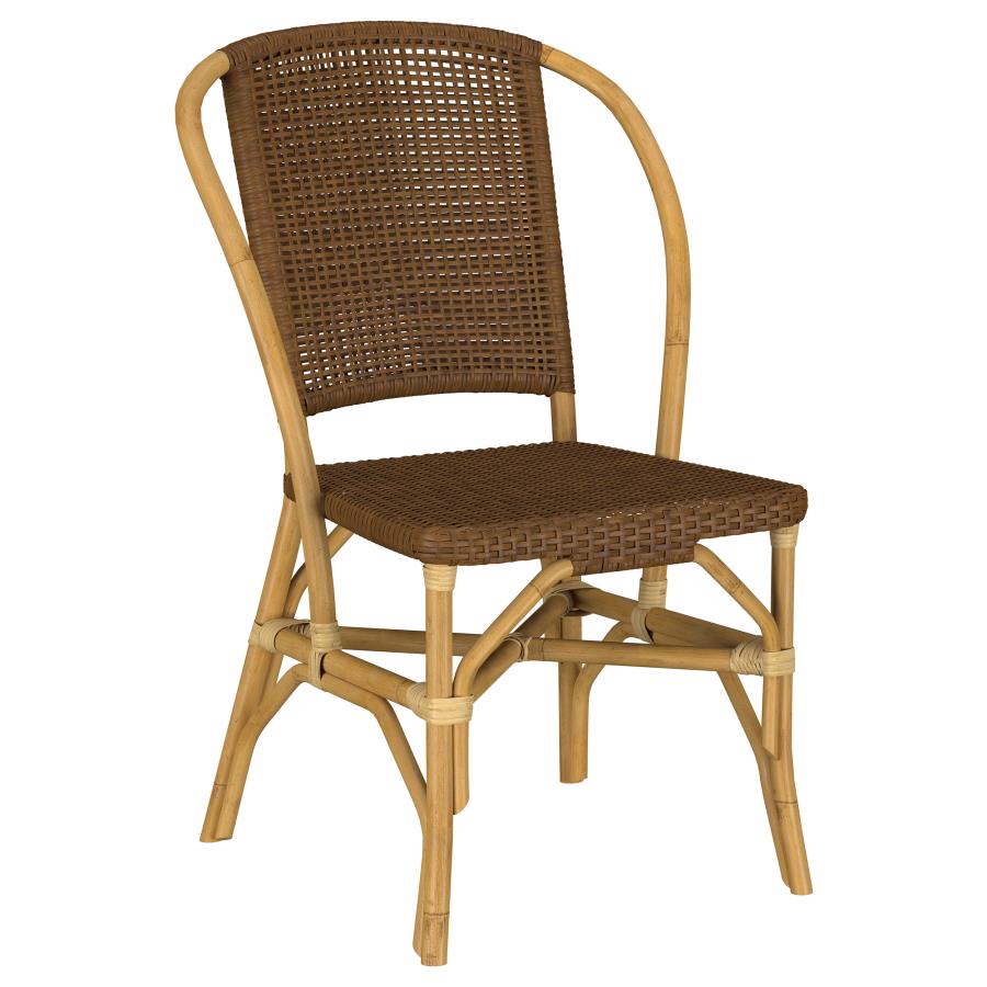 Home & Sleep Outlet - Lexley Woven Rattan Dining Side Chair Brown (Set of 2)