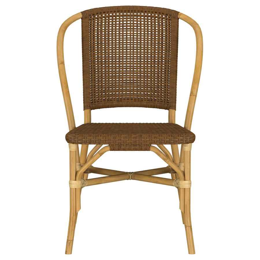 Lexley Woven Rattan Dining Side Chair Brown (Set of 2) - Home & Sleep Outlet