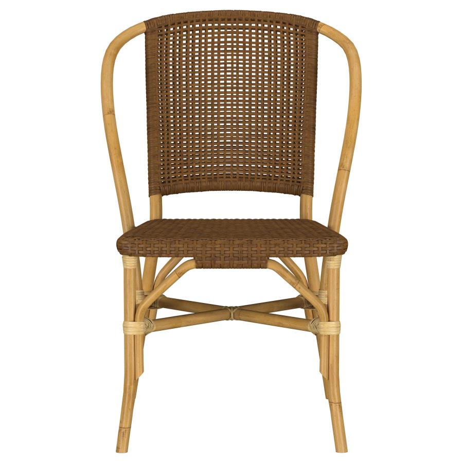 Home & Sleep Outlet - Lexley Woven Rattan Dining Side Chair Brown (Set of 2)