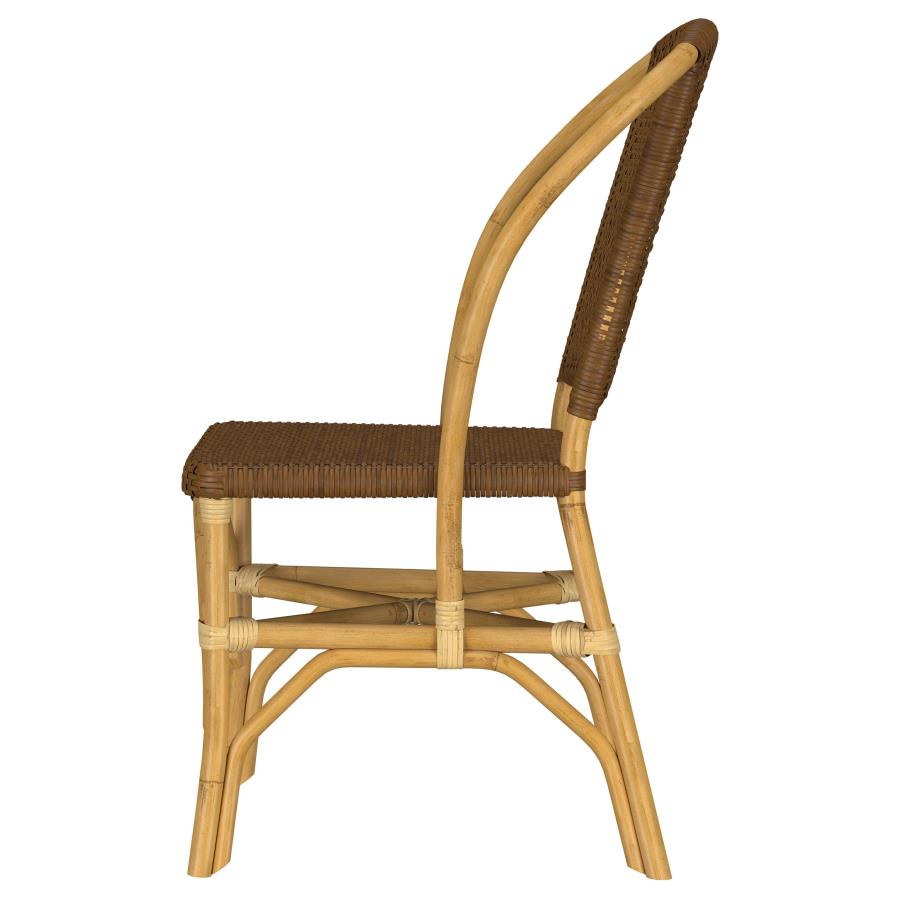 Home & Sleep Outlet - Lexley Woven Rattan Dining Side Chair Brown (Set of 2)