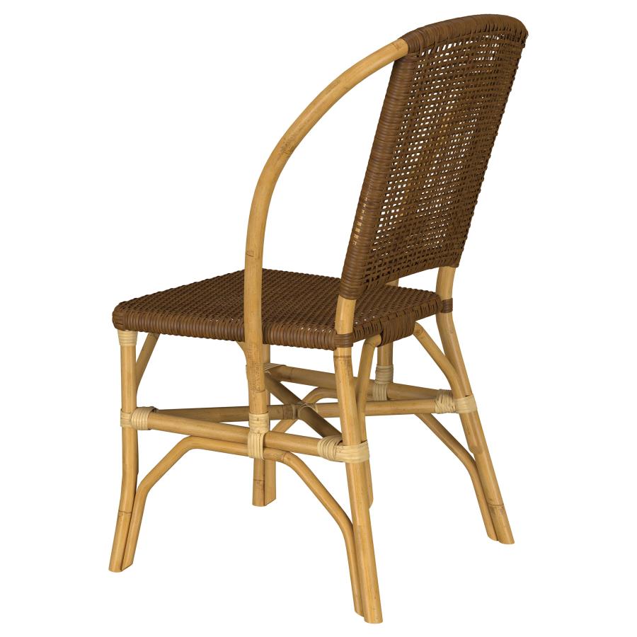 Home & Sleep Outlet - Lexley Woven Rattan Dining Side Chair Brown (Set of 2)