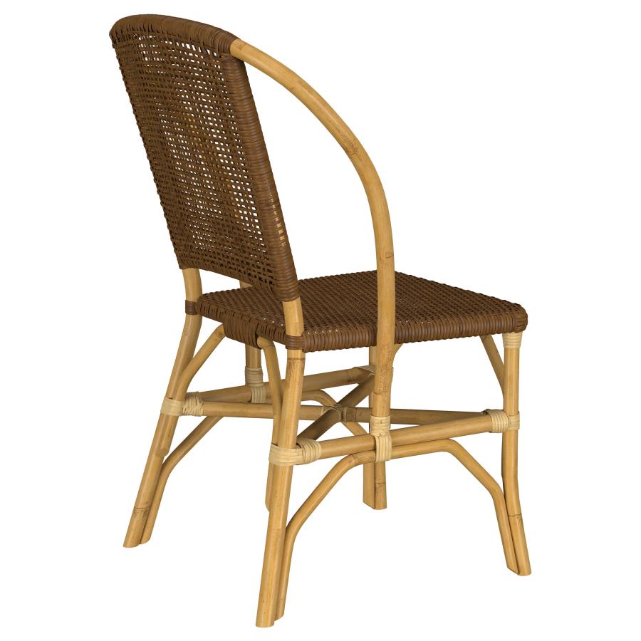 Home & Sleep Outlet - Lexley Woven Rattan Dining Side Chair Brown (Set of 2)