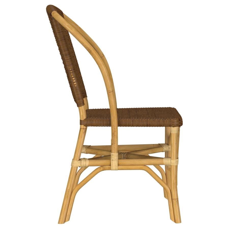 Home & Sleep Outlet - Lexley Woven Rattan Dining Side Chair Brown (Set of 2)
