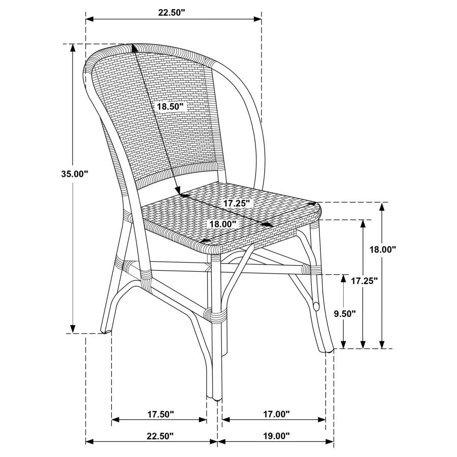 Home & Sleep Outlet - Lexley Woven Rattan Dining Side Chair Brown (Set of 2)