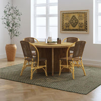 Lexley Woven Rattan Dining Side Chair Brown (Set of 2) - Home & Sleep Outlet