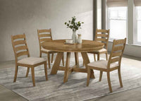 Danvers 5-piece Dining Table Set Brown Oak and Latte - Home & Sleep Outlet